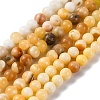 Natural Yellow Jade Beads Strands G-F591-17-6MM-1