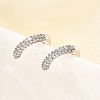 Cubic Zirconia C-Shaped Cuff Earrings EJEW-G295-19P-04-3