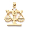 Rack Plating Brass Micro Pave Cubic Zirconia Pendants KK-H449-67G-01-RS-1