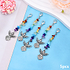 5Pcs Natural Magnesite & Amethyst & Green Aventurine & Red Aventurine & Red Jasper & Lapis Lazuli & Citrine Pendants Decorations HJEW-YW00074-02-1