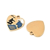 304 Stainless Steel Enamel Pendants STAS-Z188-07G-01-2