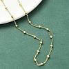 3MM Round Balll Brass Curb Chain Necklaces for Women NJEW-K271-09G-1