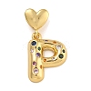 Brass Micro Pave Colorful Cubic Zirconia Pendants KK-P281-01G-P-1