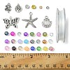 DIY Round Glass Imitation Opalite Beads & Alloy Pendants Bracelets Making Kits DIY-FS0006-39-5