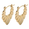 Oval 201 Stainless Steel Half Hoop Earrings for Women EJEW-G385-18G-1
