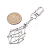Brass Macrame Pouch Empty Stone Holder Pendant Decoration HJEW-JM01682-02-2
