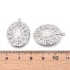 304 Stainless Steel Micro Pave Cubic Zirconia Pendants STAS-N109-205P-3