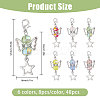 48Pcs 6 Colors Transparent Electroplate Glass Pendant Decorations HJEW-CA00071-2