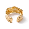 Ion Plating(IP) 304 Stainless Steel Twist Wave Open Cuff Ring for Women X-RJEW-C045-22G-3