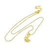 Brass Unicorn Pendant Necklaces for Women NJEW-C071-04G-4