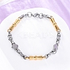 201 Stainless Steel Byzantine Chain Bracelets BJEW-B078-159GP-1
