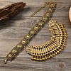 Ethnic Style Zinc Alloy Coin Tassel Statement Bib Necklaces for Women FS-WGFF897-01-3