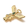 Brass Micro Pave Cubic Zirconia with Glass Pendants X-KK-U055-10G-02-2