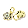 Real 18K Gold Plated Brass Micro Pave Cubic Zirconia Pendants KK-L209-039G-09-2