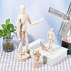2Pcs 2 Style Unfinished Wooden Pine Movable Joint Family Model DIY-OC0008-36-5