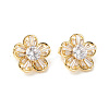 Brass Clear Cubic Zirconia Twister Clasps LS-KK-G420-35G-1