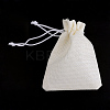 Polyester Imitation Burlap Packing Pouches Drawstring Bags X-ABAG-R005-9x7-21-2