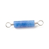 Dyed & Heated Natural Blue Aventurine Connector Charms PALLOY-JF01574-12-4