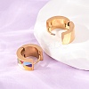 304 Stainless Steel Enamel Hoop Earrings for Women SA-CBA7B26-01G-3