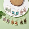 Dyed Natural Mixed Gemstone Chips Tree Dangle Earrings EJEW-JE05734-2