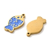 Ion Plating(IP) 304 Stainless Steel Enamel Pendants STAS-M102-12B-G-2