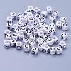 Letter C Cube White Acrylic Beads X-PL37C9308-C-1