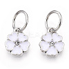 Enamel Style Flower Alloy Rhinestone Charms ENAM-S085-08-1