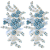 3D Flower Polyester Embroidery Sew on Appliques PATC-WH0012-02B-1