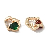 Brass Micro Pave Cubic Zirconia Charms KK-H482-01G-2