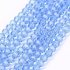 Faceted(32 Facets) Round Glass Beads Strands X-EGLA-J042-4mm-05-1