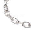 Brass Love Heart Charm Bracelet with Iron Oval Link Chains BJEW-JB10172-4