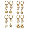 Ocean Theme 304 Stainless Steel Dangle Hoop Earrings EJEW-JE07357-2