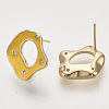 Brass Micro Pave Cubic Zirconia Stud Earring Findings X-KK-T054-35G-03-NF-2