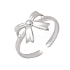 304 Stainless Steel Open Cuff Rings for Women RJEW-A079-11A-P-4