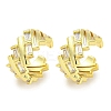 Brass Micro Pave Cubic Zirconia Cuff Earrings EJEW-C104-059G-1