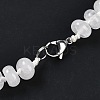 Natural Quartz Crystal Rondelle Graduated Beaded Necklaces for Women Men NJEW-K388-02E-3