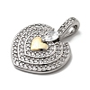 Brass Micro Pave Clear Cubic Zirconia Pendants KK-H519-15B-GP-2