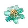 Teardrop Transparent Glass Pendants PALLOY-MZ00601-04-3