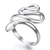 Non-Tarnish 304 Stainless Steel Snake Open Cuff Ring for Women LS-RJEW-N040-01-1