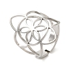 Non-Tarnish Hollow Flower 304 Stainless Steel Adjustable Rings for Women RJEW-N048-06P-1