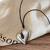 Heart Alloy Pendant Black Waxed Cord Necklaces FS-WGF806D-01-1