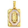 Real 18K Gold Plated Brass Pendants with Shell KK-D534-05G-03-1