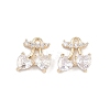 Brass Micro Pave Clear Cubic Zirconia Pendants KK-K351-40G-1