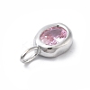 925 Sterling Silver Cubic Zirconia Oval Charms STER-S006-01S-J-2