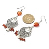 Dyed Natural Red Agate Heart Chandelier Earrings EJEW-JE05364-04-2