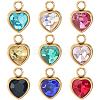 18Pcs 9 Colors 304 Stainless Steel with Rhinestone Pendants STAS-BBC0007-01-1
