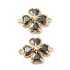 Brass Pave Clear Cubic Zirconia Connector Charms KK-B072-09G-1