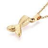 304 Stainless Steel Pendant Necklaces NJEW-T018-37G-5