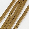 Electroplate Non-magnetic Synthetic Hematite Beads Strands G-J170A-4x4mm-07-1