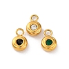 304 Stainless Steel Rhinestone Pendants STAS-M110-31G-1
